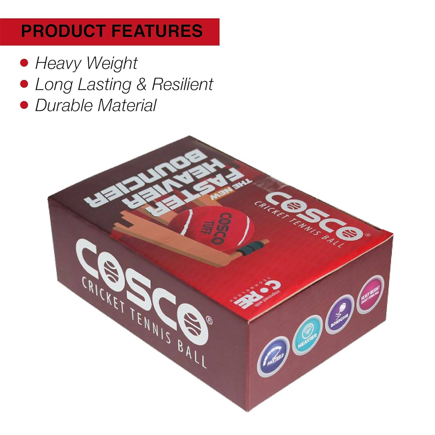 Cosco Tuff Heavy Weight Ball - Red (Pack of 6) | Grocsy