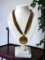 Inhanns Everyday Statement Beaded Pendant Necklace - Golden | Grocsy