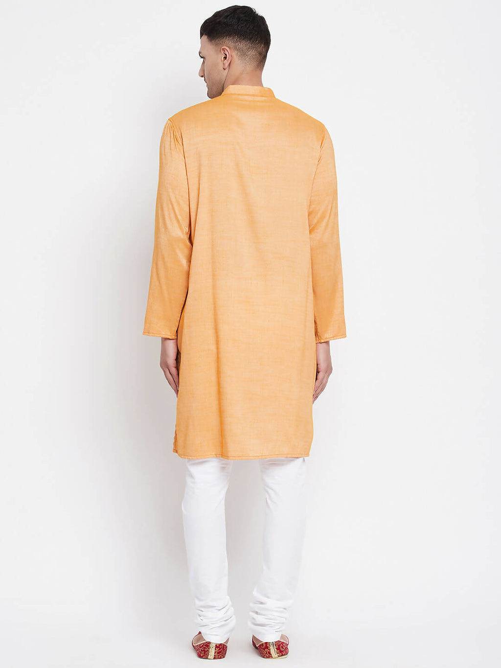 Even Apparels Yellow Rayon Men's Kurta With Band Collar | Grocsy