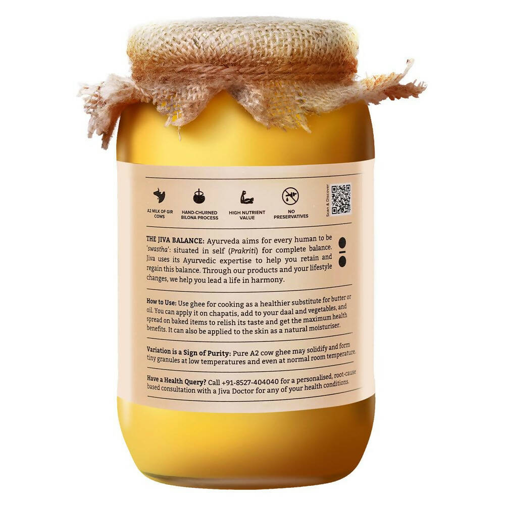 Jiva Ayurveda A2 Gir Cow Ghee | 100% Gir Cow Ghee | Vedic Bilona Method Ghee | Grocsy