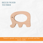 Nesta Toys Newborn Gift Set - Wooden Skwish Rattle, Clacker Rattle and Elephant Teether | Grocsy