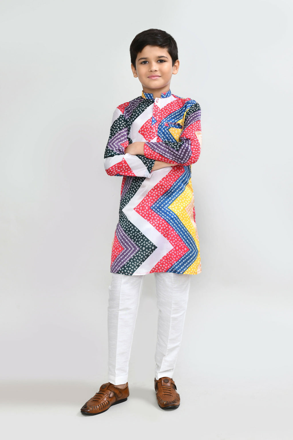 Joban Fashion Satin Silk Multicolor Kurta With Straight Fit Pant | Grocsy