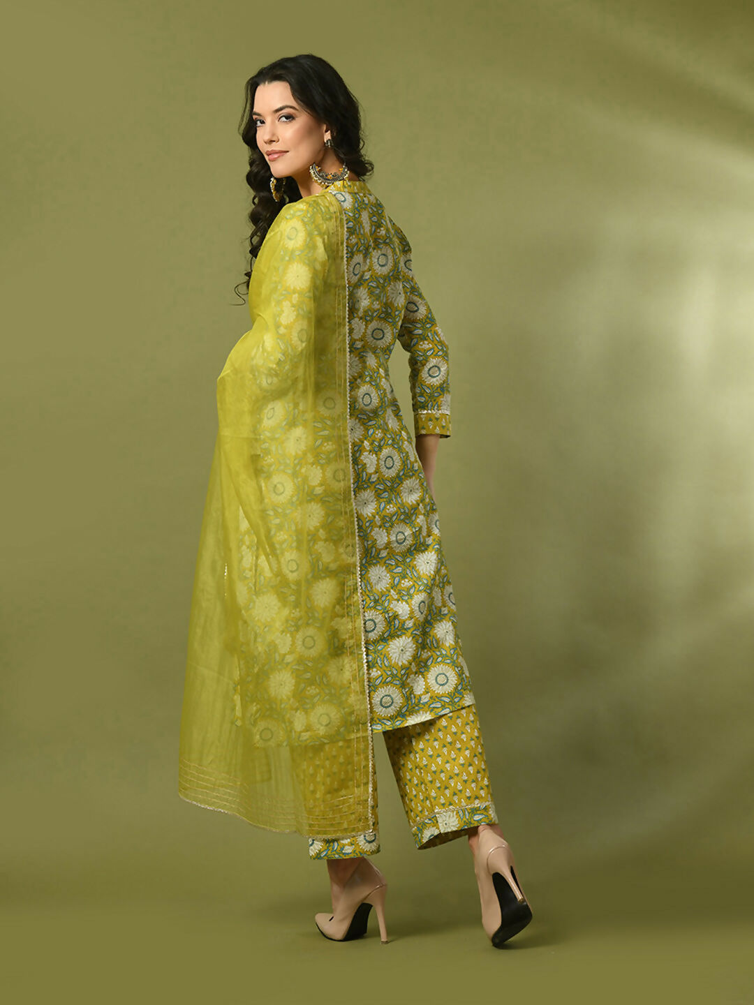 Myshka Women's Multi Printed Cotton Straight Party Kurta Set With Dupatta | Grocsy