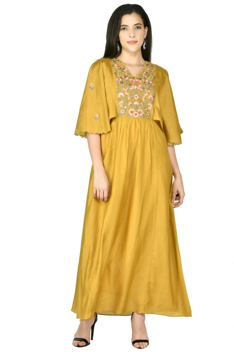 Joban Fashion Mustard Chanderi Kurta Set | Grocsy