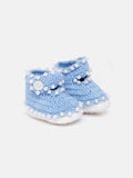 Chutput Kids Woollen Hand Knitted Self Desgin Detailed Booties - Blue | Grocsy