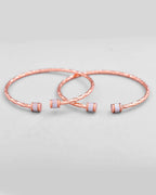 VOJ Set of 2 rose Gold Dual Toned Designer Bangles