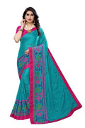 Vamika Rama Green Chiffon Emboridered Saree (SUIDHAGA RAMA) | Grocsy