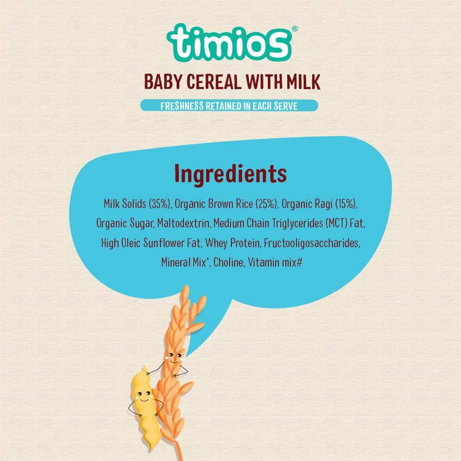 Timios Organic Rice Ragi Baby Cereal | Grocsy