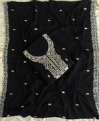 KC Black Georgette Heavy Embroidered Fancy Suit For Women | Grocsy
