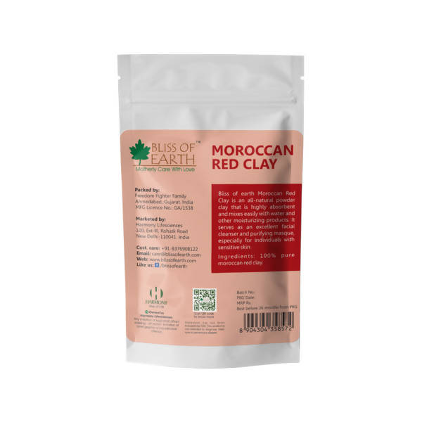 Bliss of Earth Mineral Rich And Natural Moroccan Red Clay | Grocsy