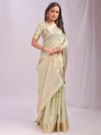 Shree Shyam Fashion Organza Light Green Saree | Grocsy