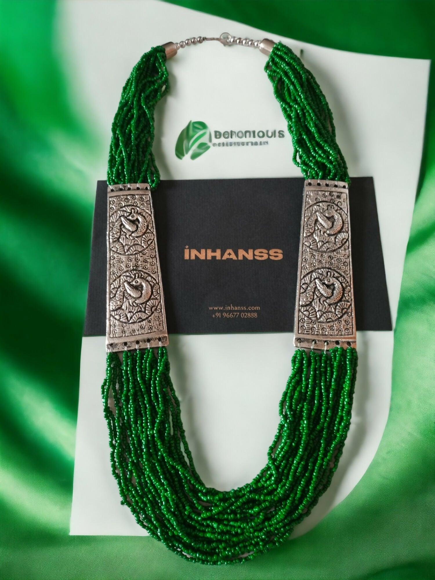 Inhanns Saree Shobha Statement Necklace - Green Onesize Necklace | Grocsy