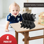 Safe-O-Kid Corner Guards Cushions L Shaped, Small, Black For Kids Protection | Grocsy