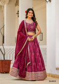 Wedding Partywear Wine Slim Georgette Lehengha Choli With Dupata - Agnidhara | Grocsy