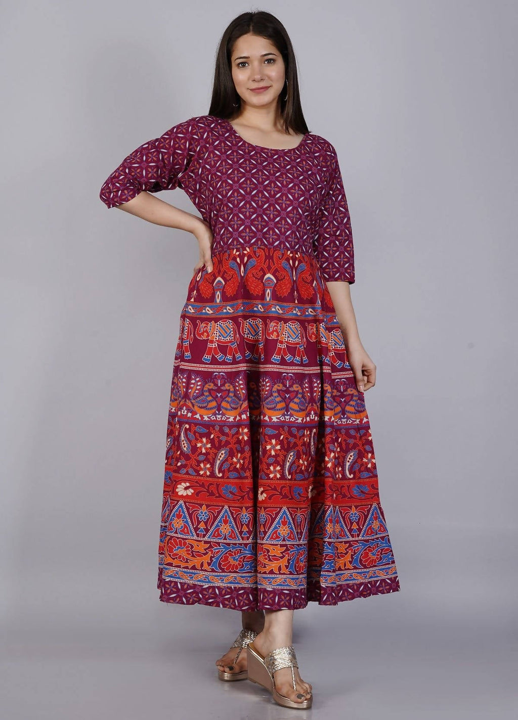 Vamika Multicolor Cotton Printed Party/Casual Wear Kurti (GAM21K) | Grocsy