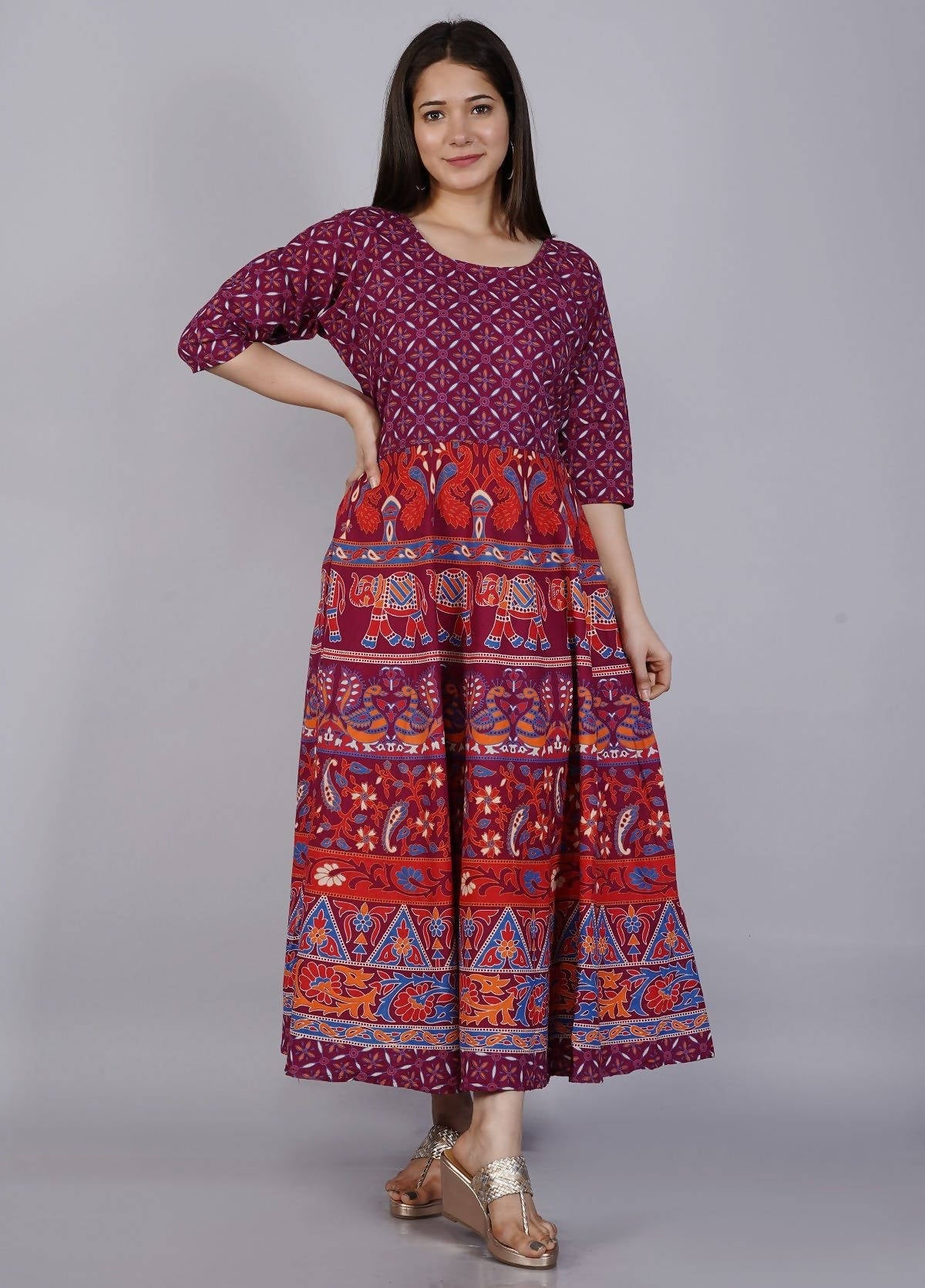Vamika Multicolor Cotton Printed Party/Casual Wear Kurti (GAM21K) | Grocsy