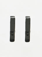 NVR Men's Black Rhodium-Plated Geometric Shape Stainless Steel Studs Earring | Grocsy