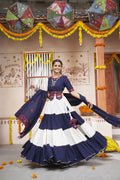 Multi Color Viscose Rayon Navratri Lehenga Choli with Dupatta - Raas | Grocsy