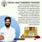 Ivory Natural Facial Wax Powder With Turmeric - Natural Facial Hair Removal Wax For Instant Skin Brightening | Grocsy