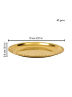 Spillbox Gold-Toned Brass Plain Dotted Thali Pooja Essential | Grocsy