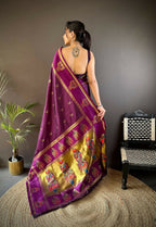 Joban Fashion Purple Meenakari Weaving Paithani Sarees | Grocsy