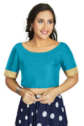 Aastha Fashion Women's Firozi Art Silk Designer Traditional Readymade Blouse | Grocsy