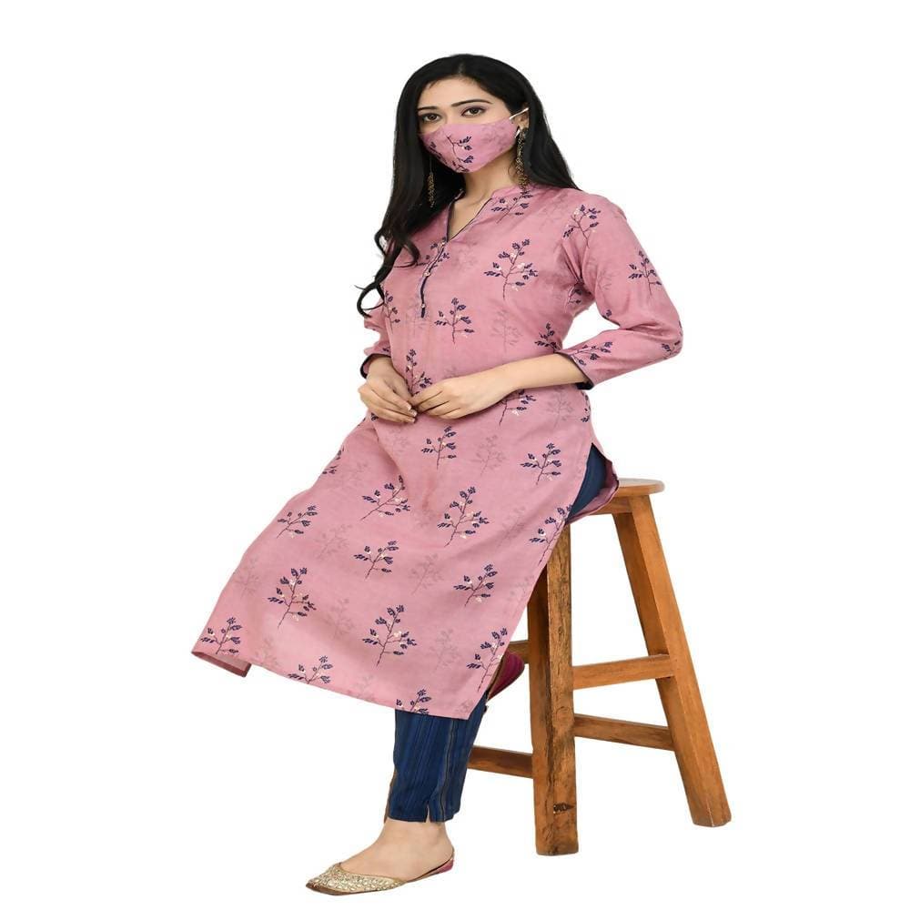 Lagi Women's Pink Printed Straight Kurta & Pant (MC41B) | Grocsy