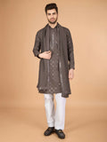 Vastranavya Brown Exclusive Festival Wear Viscose Silk Thread & Sequence Embroidered Work Kurta with Dupatta | Grocsy
