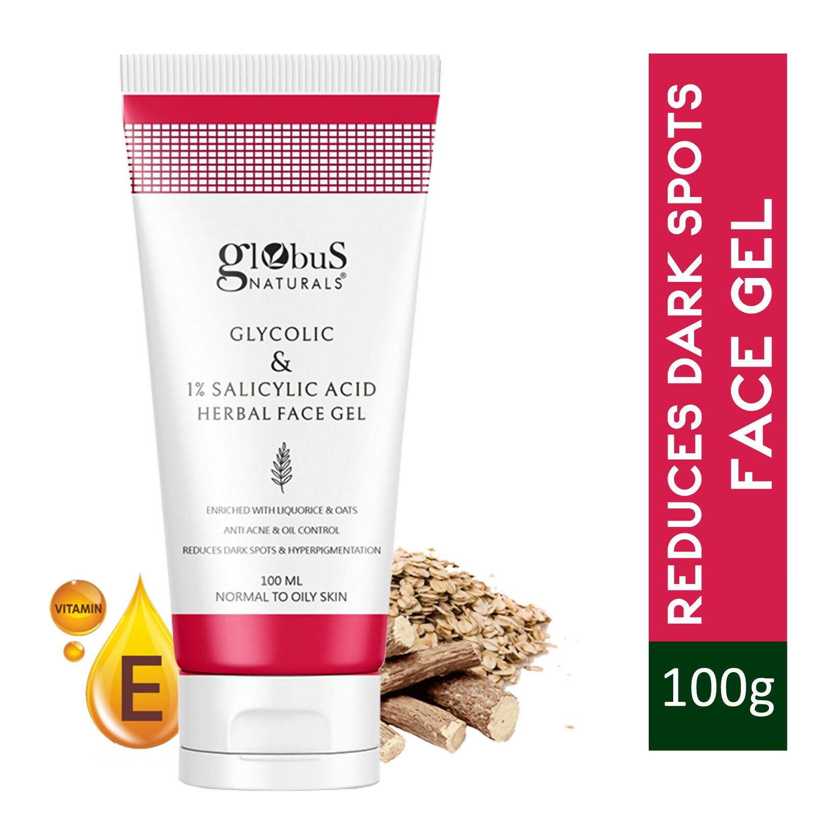 Globus Naturals Glycolic & 1% Salicylic Acid Herbal Anti Acne Face Gel | Grocsy