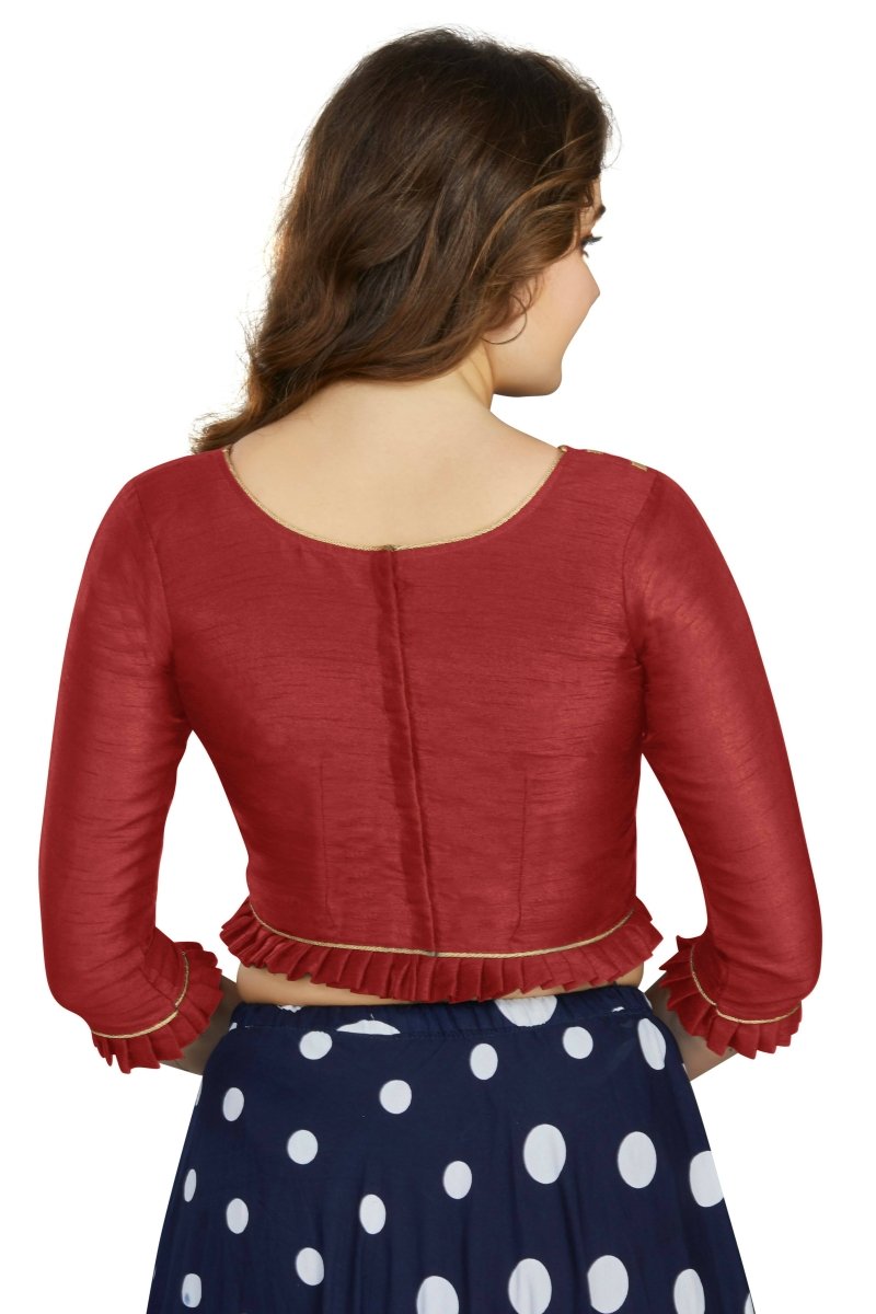 Aastha Fashion Women's Maroon Art Silk Designer Party Wear Readymade Blouse | Grocsy