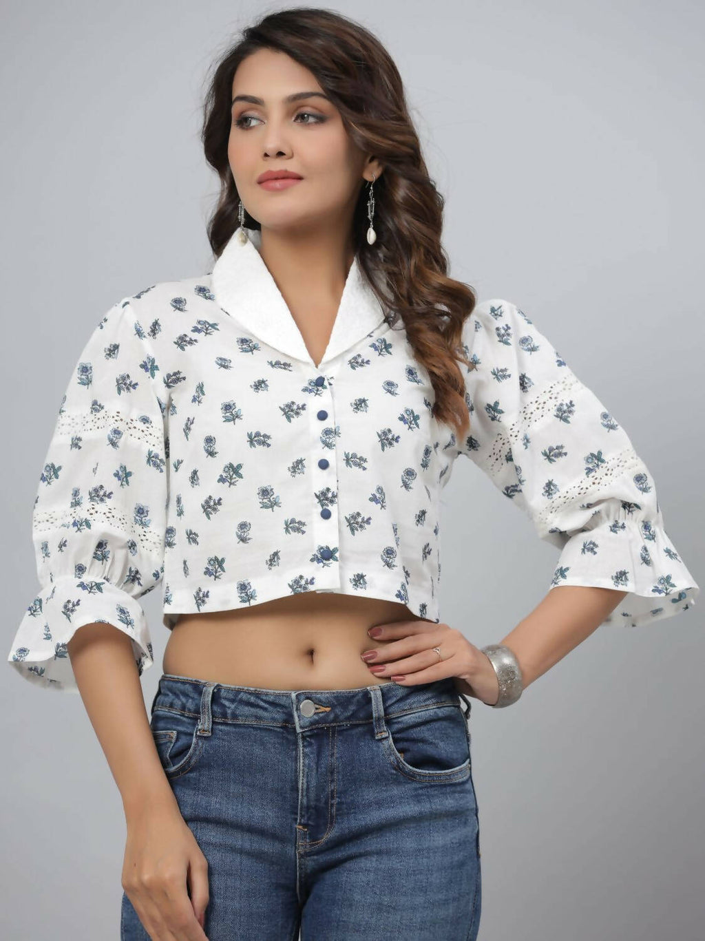 Juniper Women's White Printed Top | Grocsy