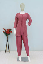 Anaita Purple Faux Georgette Readymade 2 Piece Set with Embroidery Work | Grocsy
