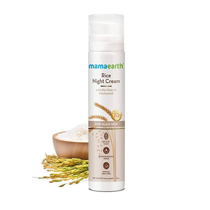Mamaearth Rice Night Cream With Rice Water & Niacinamide | Grocsy