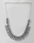 VOJ Silver-Toned Silver-Plated Oxidized Necklace | Grocsy