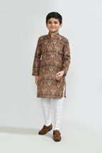Joban Fashion Cotton Multicolor Kurta With Straight Fit Pant | Grocsy