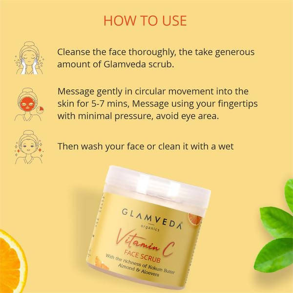 Glamveda Vitamin C Brightening & Lightening Scrub | Grocsy