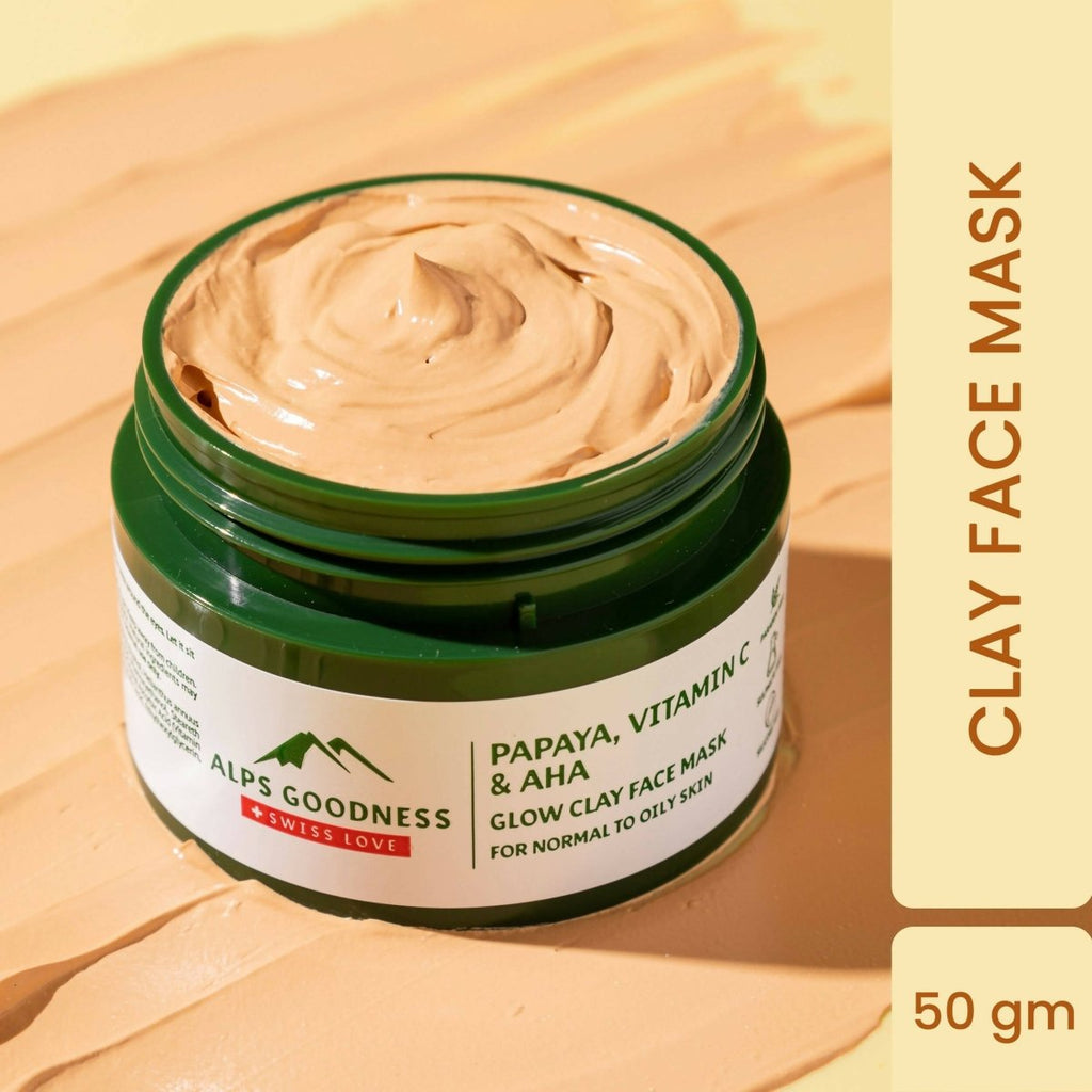 Alps Goodness Papaya, Vitamin C & AHA Glow Clay Face Mask | Grocsy