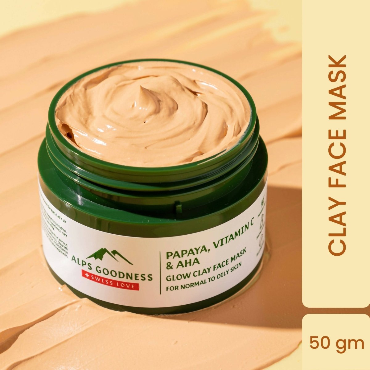 Alps Goodness Papaya, Vitamin C & AHA Glow Clay Face Mask | Grocsy