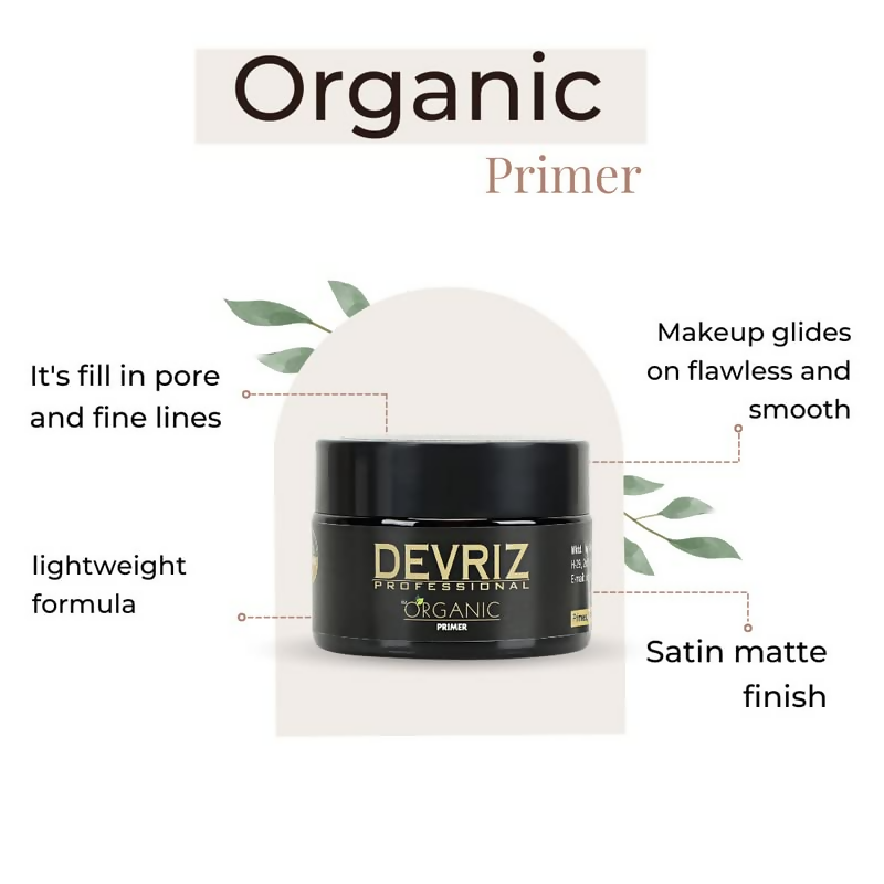 Devriz Professional Organic Long Lasting Makeup Primer Oily Dry and Combination Skin Types | Grocsy
