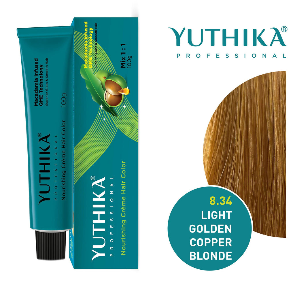 Yuthika Professional Creme Hair Colour - Light Golden Copper Blonde | Grocsy