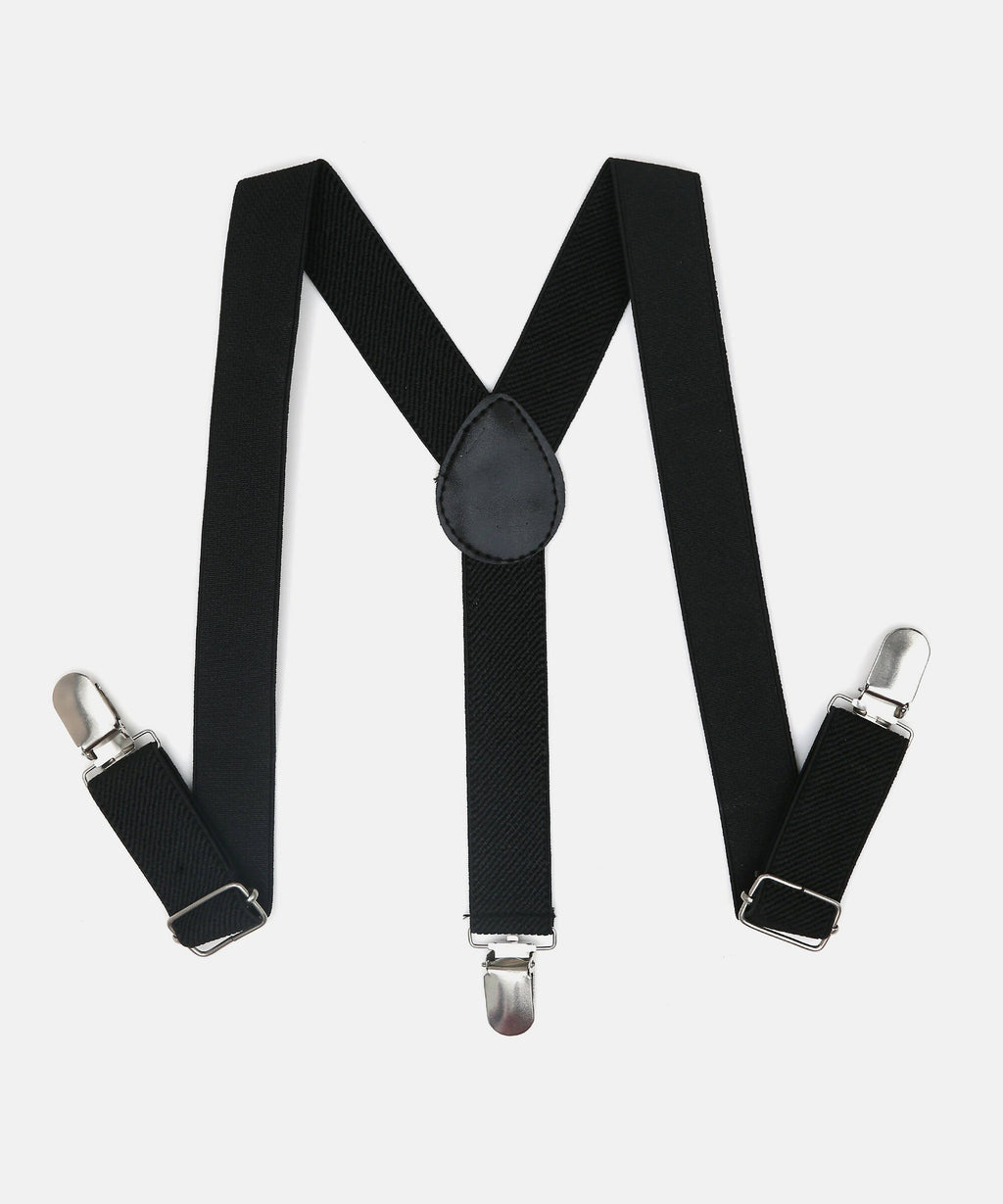 Manet Boys Solid Suspenders - Black | Grocsy