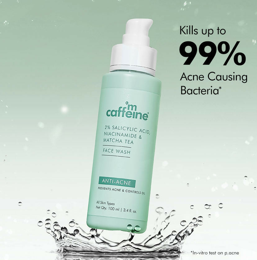 mCaffeine 2% Salicylic Acid Niacinamide & Matcha Tea Face Wash | Grocsy
