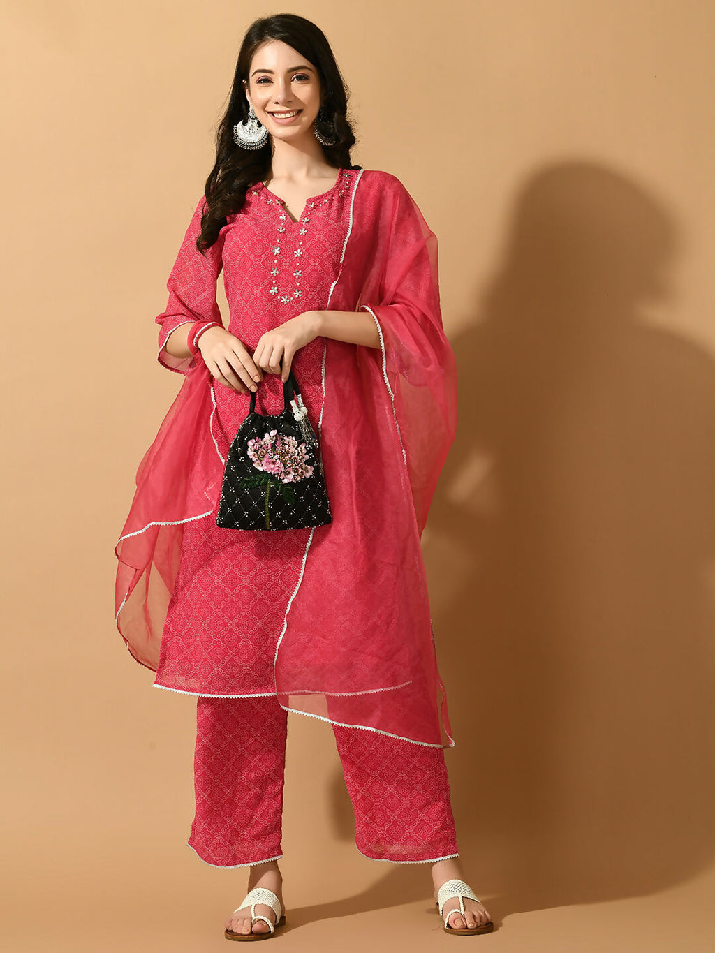 Myshka Women's Pink Embroidered Party Kurta Sets | Grocsy