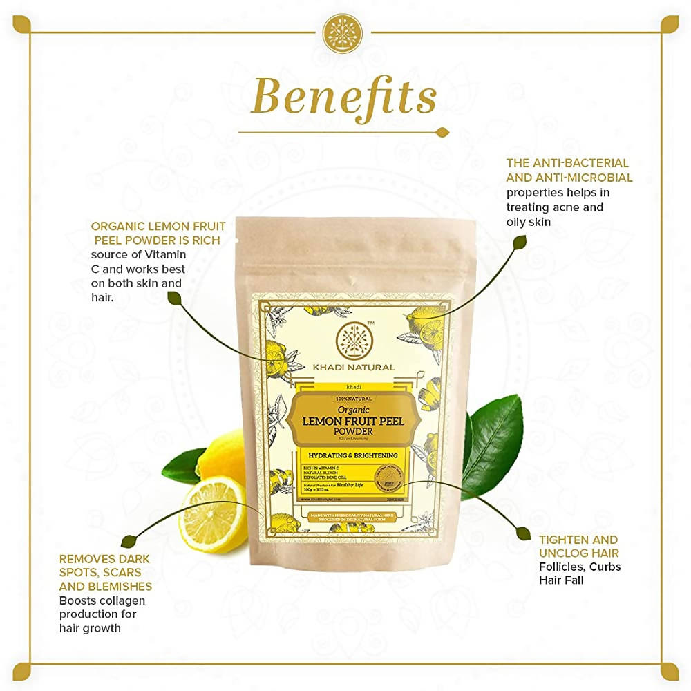 Khadi Natural Organic Lemon Fruit Peel Powder | Grocsy