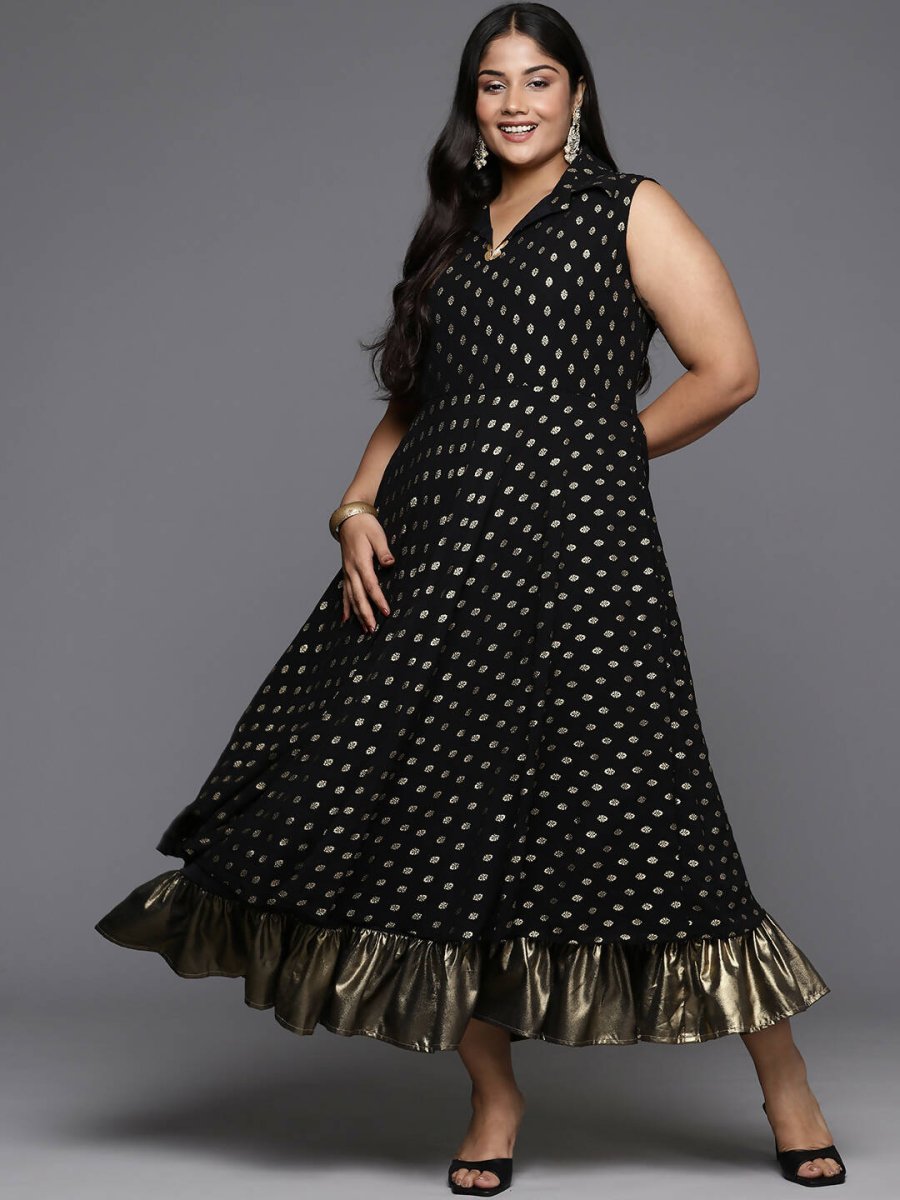 Ahalyaa Women's Traditional wear Ethnic Dress - Black | Grocsy