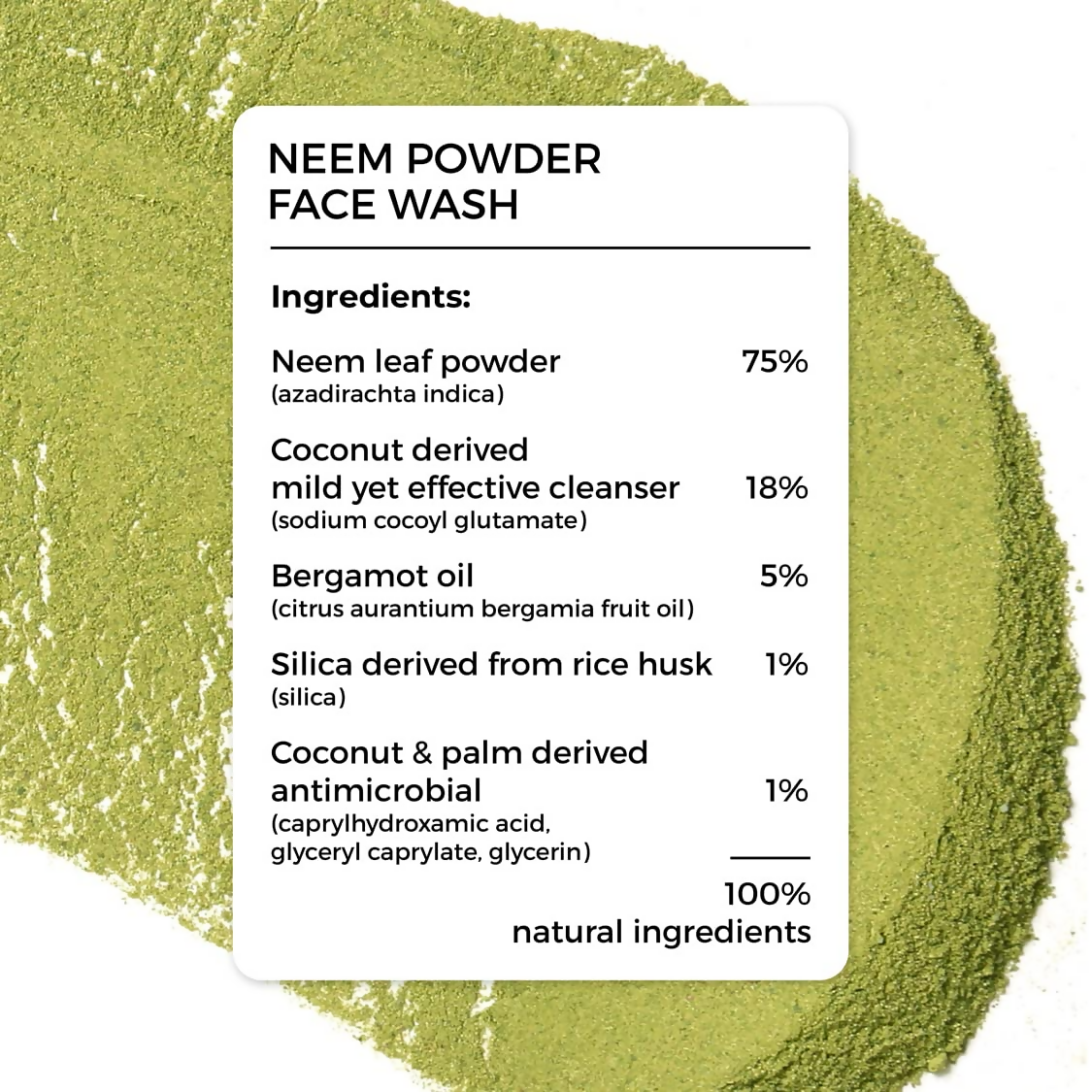 Brillare 100% Natural Neem Powder Facewash For Acne & Pimples Rich with Bergamot | Grocsy