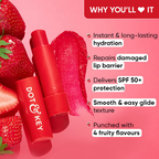 Dot & Key Barrier Repair Hydrating Lip Balm SPF 50 With Ceramides & Peptides Strawberry Red | Grocsy