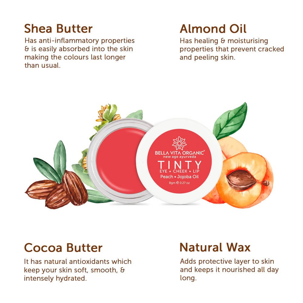 Bella Vita Organic Peach Tinty Blush 3 in 1 | Grocsy