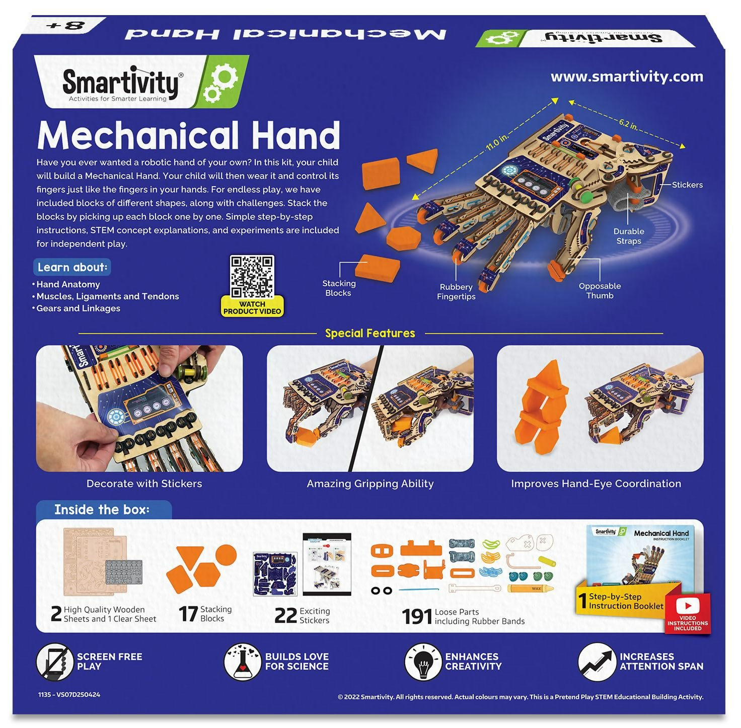 Smartivity Robotic Mechanical Hand Toy for Kids 8-10-12-14 Years Old Parents Choice Award Winner | Grocsy