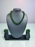 Inhanns Noor-E-Jalwa – Handmade Crystal Bead Necklace / Necklace With Earrings -Adjustable - Dark Green | Grocsy